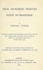 Fiue hundred pointes of good husbandrie