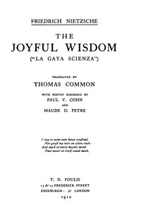 The Joyful Wisdom ("La Gaya Scienza")
