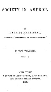 Society in America, Volume 1 (of 2)