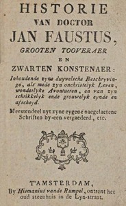 Historie van Doctor Jan Faustus, grooten tooveraer en zwarten konstenaer