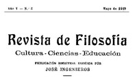 Revista de Filosofía, Año V - Nº 3 - May/1919