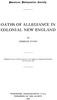 Oaths of Allegiance in Colonial New England