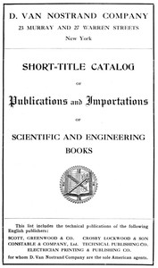 Short-Title Catalog of Publications and Importations of Scientific and Engineering Books