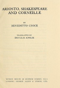 Ariosto, Shakespeare and Corneille