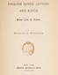 English Lands, Letters and Kings, vol. 1: From Celt to Tudor