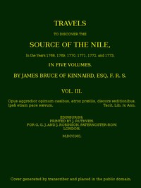 Travels to Discover the Source of the Nile, Volume 3 (of 5)