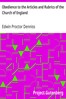 Obedience to the Articles and Rubrics of the Church of England