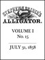 Stephen H. Branch's Alligator, Vol. 1 no. 15, July 31, 1858