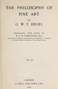 The Philosophy of Fine Art, volume 2 (of 4)