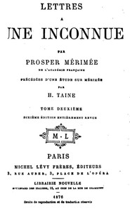 Lettres à une inconnue, Tome Deuxième