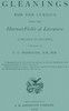 Gleanings from the Harvest-Fields of Literature: A Melange of Excerpta