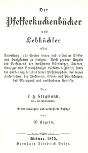 Der Pfefferkuchenbäcker und Lebküchler