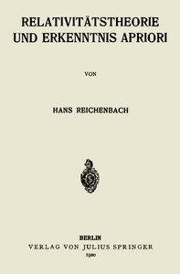 Relativitätstheorie und Erkenntnis Apriori