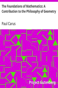 The Foundations of Mathematics: A Contribution to the Philosophy of Geometry