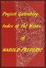 Index for Works of Harold Frederic