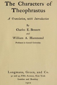 The Characters of Theophrastus