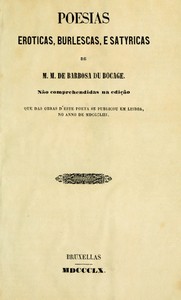 Poesias Eroticas, Burlescas, e Satyricas de M.M. de Barbosa du Bocage
