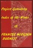 Index of the Project Gutenberg Works of Frances Hodgson Burnett