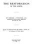 The Restoration of the Gospel