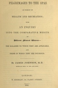 Pilgrimages to the Spas in Pursuit of Health and Recreation