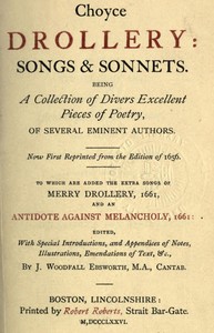 Choyce Drollery: Songs and Sonnets