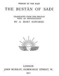 The Bustān of Sadi