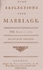 Some Reflections Upon Marriage.
