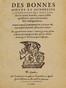 Des bonnes moeurs et honnestes contenances que doit garder un jeune homme, tant à table qu'ailleurs, avec autres notables enseignemens