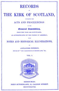 Records of the Kirk of Scotland