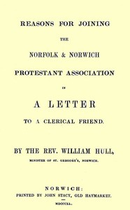 Reasons for joining the Norfolk & Norwich Protestant Association