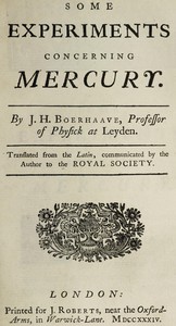Some Experiments Concerning Mercury