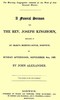 A funeral sermon for the Rev. Joseph Kinghorn