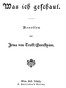 Was ich geschaut: Novellen
