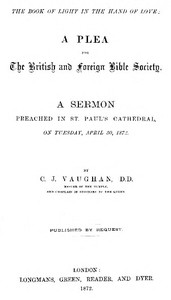 The Book of Light in the Hand of Love: A plea for the British and Foreign Bible Society