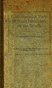 A Mississippi View of Race Relations in the South