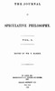 The Journal of Speculative Philosophy, Vol. I, Nos. 1-4, 1867