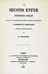 Le second enfer d'Etienne Dolet