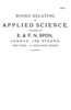 Books Relating to Applied Science, Published by E. & F. N. Spon, 1890.
