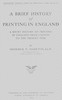 A Brief History of Printing in England