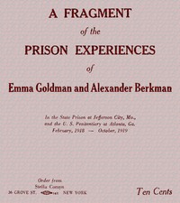A fragment of the prison experiences of Emma Goldman and Alexander Berkman