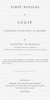 First notions of logic (preparatory to the study of geometry)