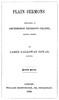 Plain Sermons, preached at Archbishop Tenison's Chapel, Regent Street. Second Series