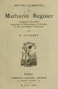 Œuvres complètes de Mathurin Regnier