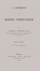 A defence of modern spiritualism