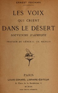 Les voix qui crient dans le désert :  souvenirs d'Afrique