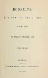 Roderick, the last of the Goths :  A tragic poem