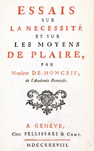 Essais sur la necessité et les moyens de plaire