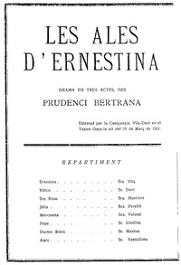 Les ales d'Ernestina :  Drama en tres actes