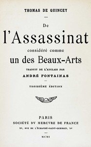 De l'assassinat considéré comme un des Beaux-Arts