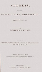 Address, delivered in Craigie Hall, Edinburgh, February 24th, 1871
